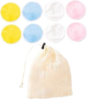 FRCOLOR 9Pcs Almofadas De Algodão Faciais Para Lavar O Rosto Almofadas De Remoção De Maquiagem De Algodão Para O Rosto Almofadas De Algodão Reutilizáveis Almofadas Faciais De Algodão