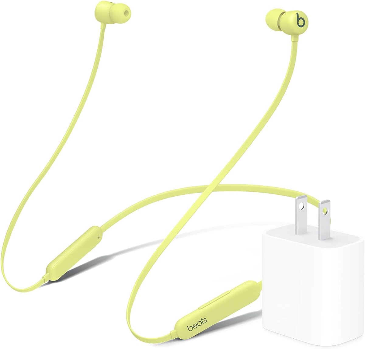 Beats Flex en Yuzu con adaptador de corriente USB-C de 20 W de Apple