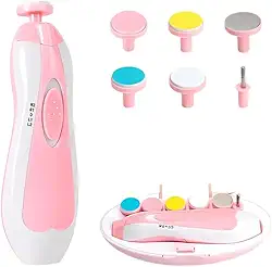 Cortador Unha Bebê - Kit Manicure Completo Aparador Lixa Recém Nascido Seguro Silencioso Luz Led Diversas Idades