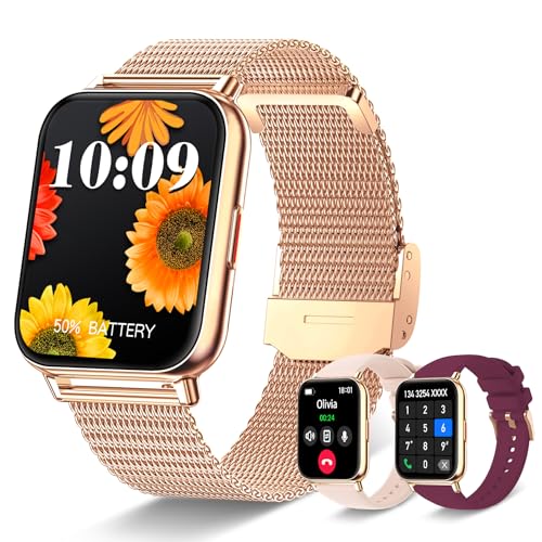 Iaret Smart Watch (Answer/Make Calls), 1.85" Smart Watches for Women with 100 Sports Modes, Fitness Tracker Heart Rate Sleep Monitor Pedometer Calories, Waterproof Fitness Watch for Android iPhone