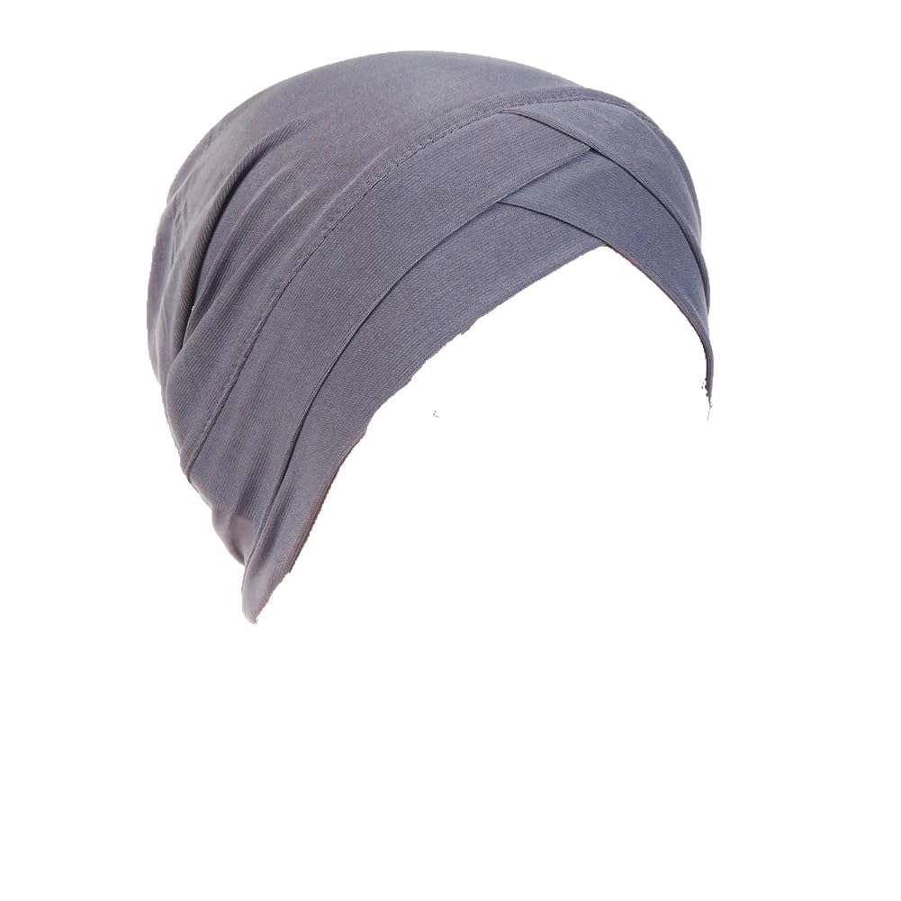 Djc Boutique Women's Grey Chemo Headwear Beanie Cap Hat Turban Head Scarf Or Skull Cap Wig Liner Up To 55Cm (Grey)