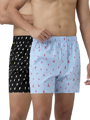 Image of XYXX Men's Remix Regular Fit Cotton Printed Boxer with Dual Pocket & No Marks Waistband (Pack of 2)