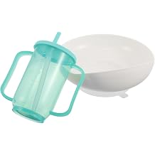 ERINGOGO Adult Straw Drinking Cup Set for Elderly, PP Silicone