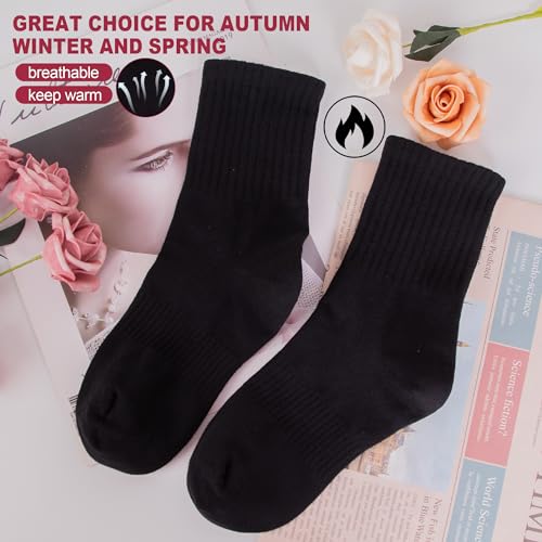 Cotton Crew Socks for Women, Thin Ankle Tube Socks for Dress Trouser Clothes2