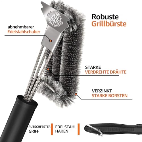 BBQ Grill Cleaning Brush&Scraper – Barbecue Wire Brush for Grill– 18'' Stainless Grill Grate Cleaner - Safe Grill Accessories&Tools for Weber Gas/Charcoal/Electrical/Infrared- Gifts for Men (L) 2 BBQ Grill Cleaning Brush&Scraper – Barbecue Wire Brush for Grill– 18'' Stainless Grill Grate Cleaner - Safe Grill Accessories&Tools for Weber Gas/Charcoal/Electrical/Infrared- Gifts for Men (L) - Image 2
