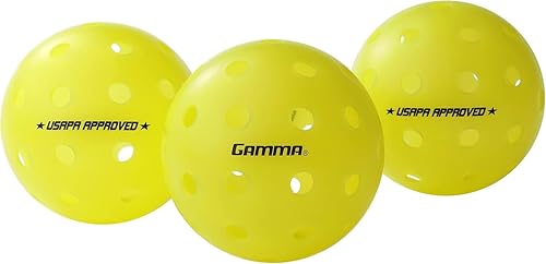 Miniatura 2 de Gamma Photon Outdoor Pickleballs, 40 Precision Molded Holes, Yellow, 3 Packs, 6 Packs, & 60 Packs, USAPA Approved for Tournament Play,