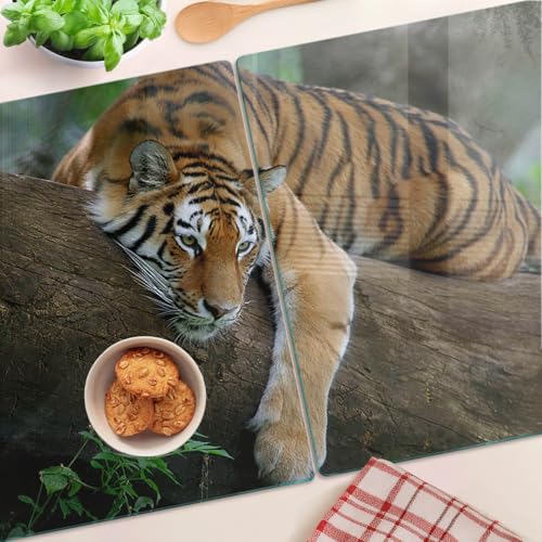 Planche à découper en verre imprimé tigre idée cadeau décoration - 5