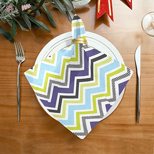 Qilmy 1 Pack Cloth Napkins For Dinner Table Decorative Napkin 20 Inch Washable For Party Restaurant Everyday Use, Modern Chevron Pattern #TOP1