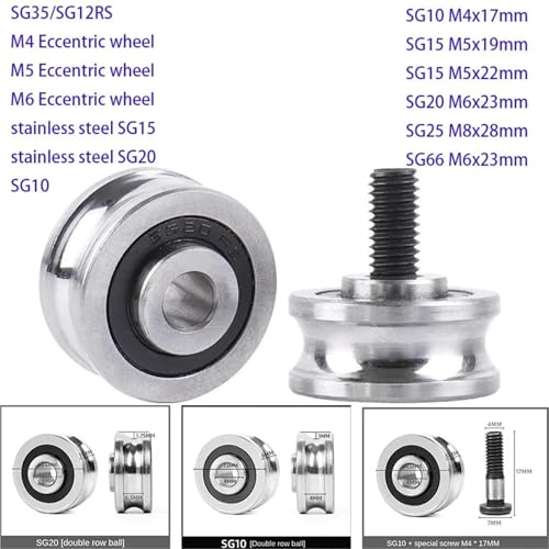 Tornillos SG25 para cojinetes de riel con rueda excéntrica M6 correctora 3