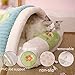 Toysructin Cat Sleeping Bag with Removable Pillow, Plush Warm Cat Bed Cave Nest Flower Pattern Pet Self-Warming Snuggle Sack, Soft Cozy Kitten Hideaway House for Puppy Cats Kitty Small Dogs Animals