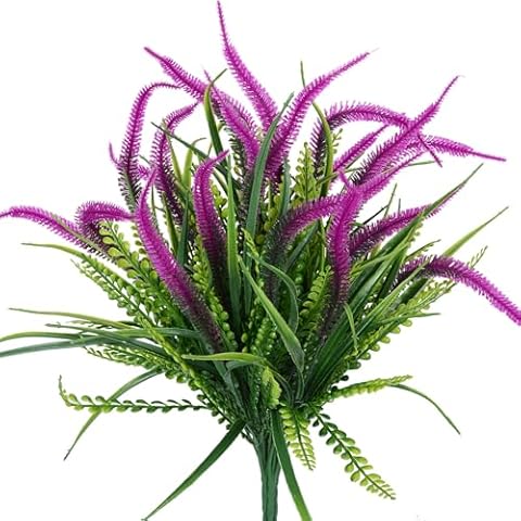 HANDIC 8pcs Outdoor Artificial Flowers Fake Flowers Plants Plastic Flowers for Outdoor UV Resistant Faux Flower (Red) Cover