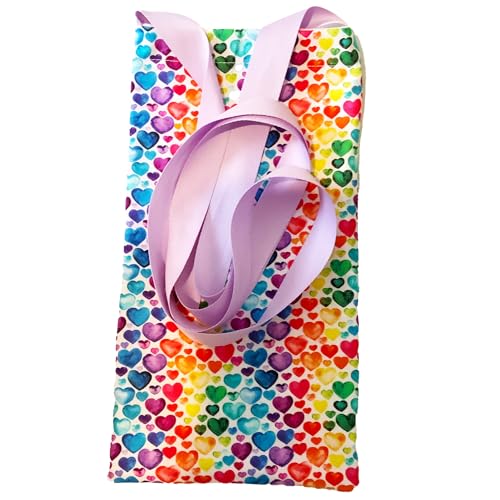 Syringe Driver Bag/Storage bag, approx 11.5"H x 6.5"W/Chemo Pump Bag with Cross Body Strap (Multicoloured Hearts)