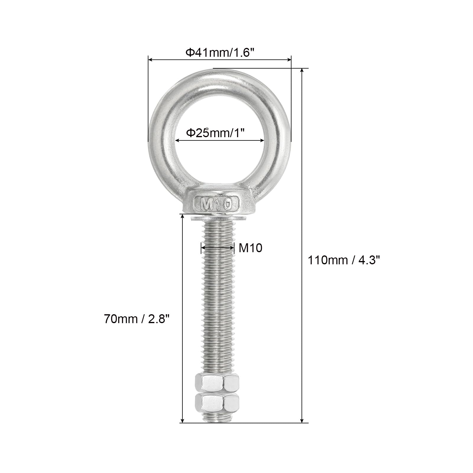 PATIKIL Lifting Shoulder Eye Bolts - Image 2