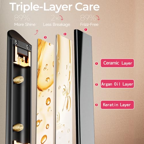 Plancha para cabello con ajuste de temperatura y diseño cerámico miniatura 6
