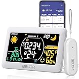 5 Weather Display Options That Are Perfect For Home | Vanessa Davison BALDR WiFi Weather Station, Smart Wireless Indoor Outdoor Thermometer with App and Online Real-time Forecast, One Remotely Monitor Temperature Sensor Included, Home Weather Station with Clear LCD