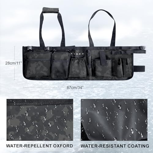 Bolsa organizadora para cubeta de pesca con cubierta, bolso para aparejos con soporte para cañas y alicates, multi-bolsillos para cubeta de 5 galones para equipo y accesorios de pesca miniatura 3