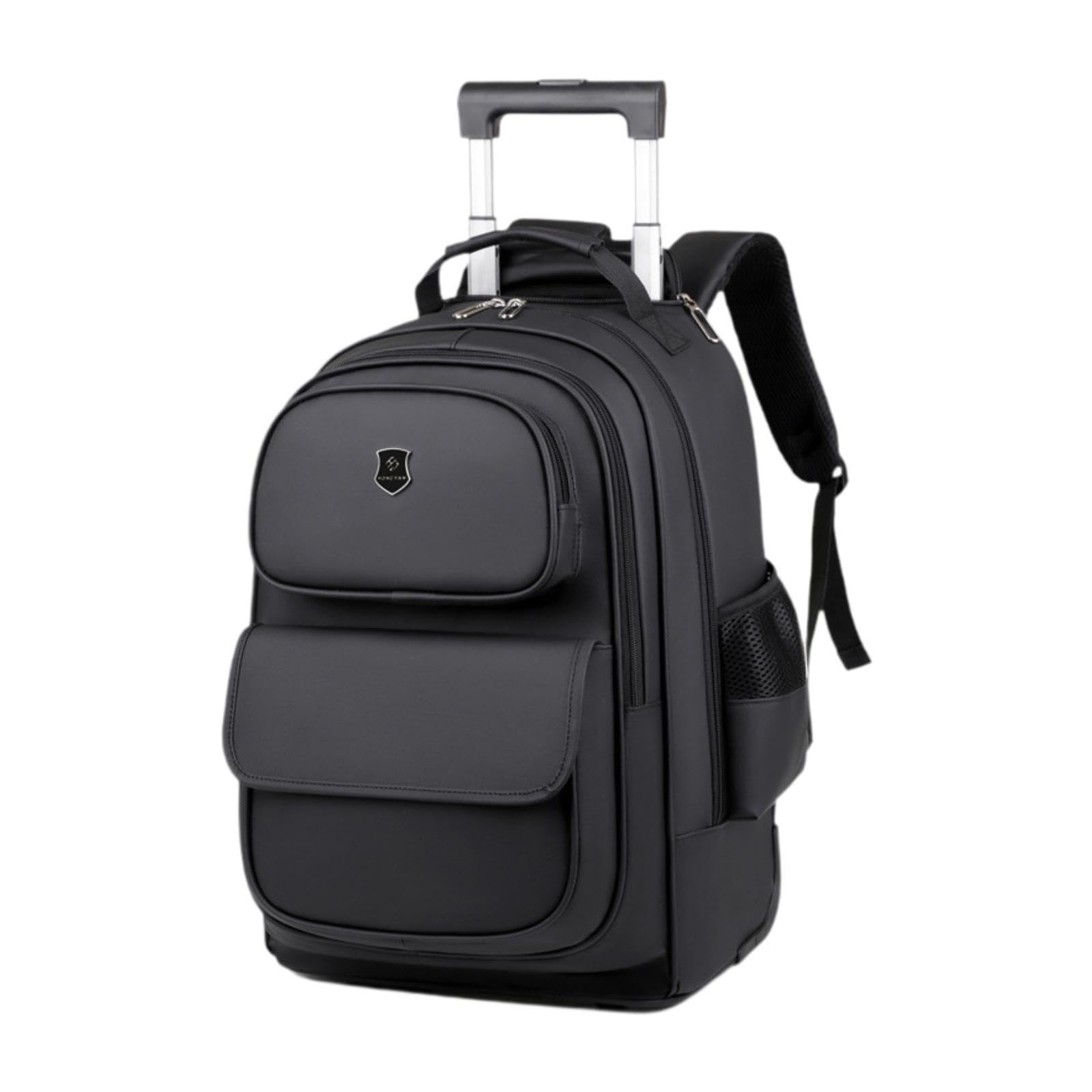 Zaino per Laptop Valigetta per Laptop con rotelle e Ruote, Nero