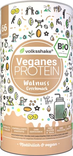 BIO Protein vegan | Walnuss | DE-ÖKO-006 | 10 pflanzliche Proteinquellen | Ohne Süßungsmittel | Ohne Soja & Gluten | Premiumqualität vom Bodensee | Made in Germany (1000g, Walnuss)