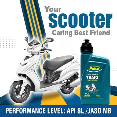 Image of PALCO Traio 10W30 Engine Oil for Scooters 800 ml (Pack of 1) Multigrade Synthetic Technology 4 Stroke Engine Oil for Scooty - API: SL JASO MB Certified