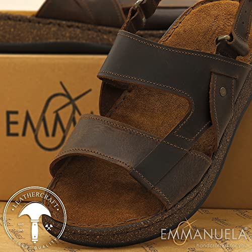 Emmanuela Ancient Greek Style Leather Sandals for Men, Quality Handmade Open Toe Men's Sandals, Slide on Summer Shoes, Slider Strappy Mules4