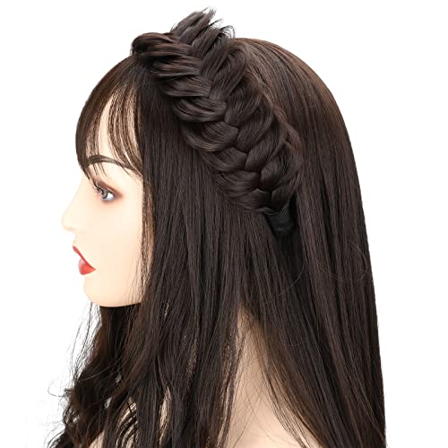 Diguan Wide Messy Braided Headband With Teeth Synthetic Hair Plaited Headband High Elasticity Braids Fishtail Braided Hair Band Hairpiece For Girls Women thumb #6