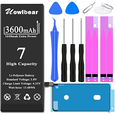 uowlbear Replacement Battery for iPhone 7 with Complete Replacement Kits, 2 Set Adhesive Strips Cover