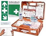 Verbandskoffer/Verbandskasten (K) Typ C -Paket 1- Erste Hilfe nach DIN 13157 für Betriebe -DSGVO- INKL. PERFORIERTEM VERBANDBUCH + Hände-Antisept-Spray & Folienaufkleber