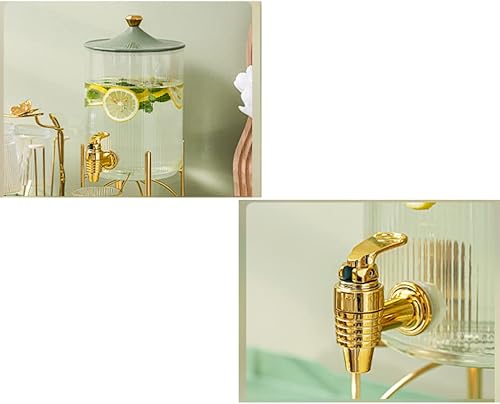 Miniatura 6 de Dispensador de bebidas de vidrio de gran capacidad con soporte para jarra de agua, tetera para fiestas al aire libre, dispensador de jugos de picnic