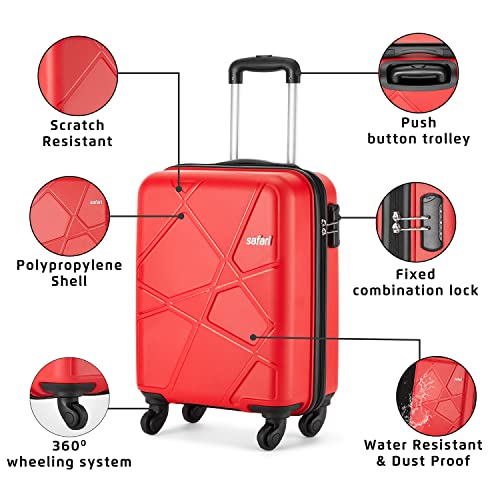 Safari Pentagon Trolley Bags For Travel, 55 Cm Cabin Suitcase, 4 Wheel