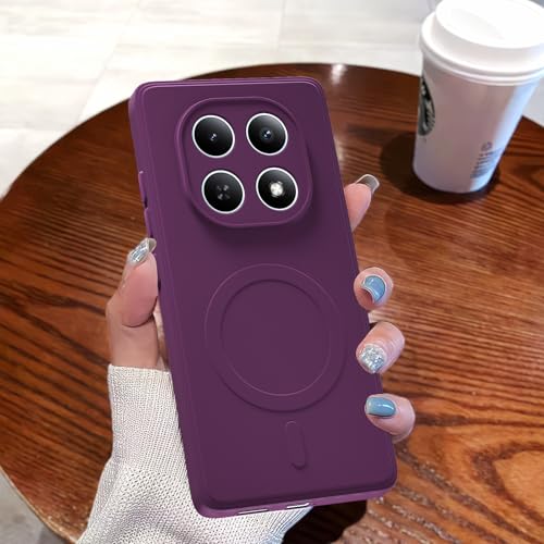 Image of Outlouders Back Cover for Redmi Note 15 5G Soft Matte Silicone Cover with Slim Fit | Mag-Safe Logo (Not Mag-Safe Compatible) | Shockproof | Camera Protection Bumper Case (Purple)