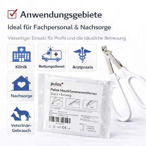 Pulox Einweg Hautklammergerät steril + Entferner (Set) Einweginstrument 35 Klammern