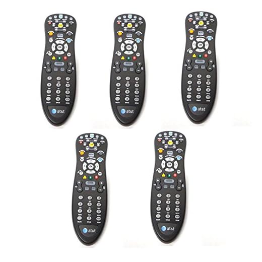 5-LOT Genuine AT&T U-Verse Uverse S10-S4 Standard IR Infrared Multifunctional Digital DVR TV Television Universal Cable Box Black Remote Control Compatible Part Numbers: D-5456262551911, CYB UG-R#0713