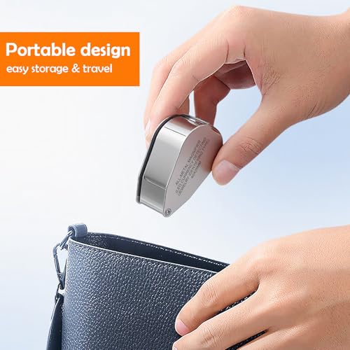 Image of Leffis 40X Jewelers Loupe Magnifier Magnifying Glasses, LED /UV Illuminated Jewelry Loop Pocket Folding Magnifying Glass with Metal Construction for Close Work, Gardening, Kids, Stamp, Rock Collecting