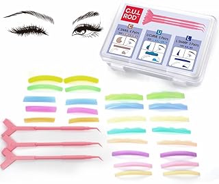 C.U.LROD Silicone Eyelash Perming Tool Set 14 Pairs Eyelash Perming Curler Perm Pad in 14 Sizes 3 Pieces Lash Y Brush Reusable Eyelash Perm Lash Lift Rods for Different Length Eyelashes