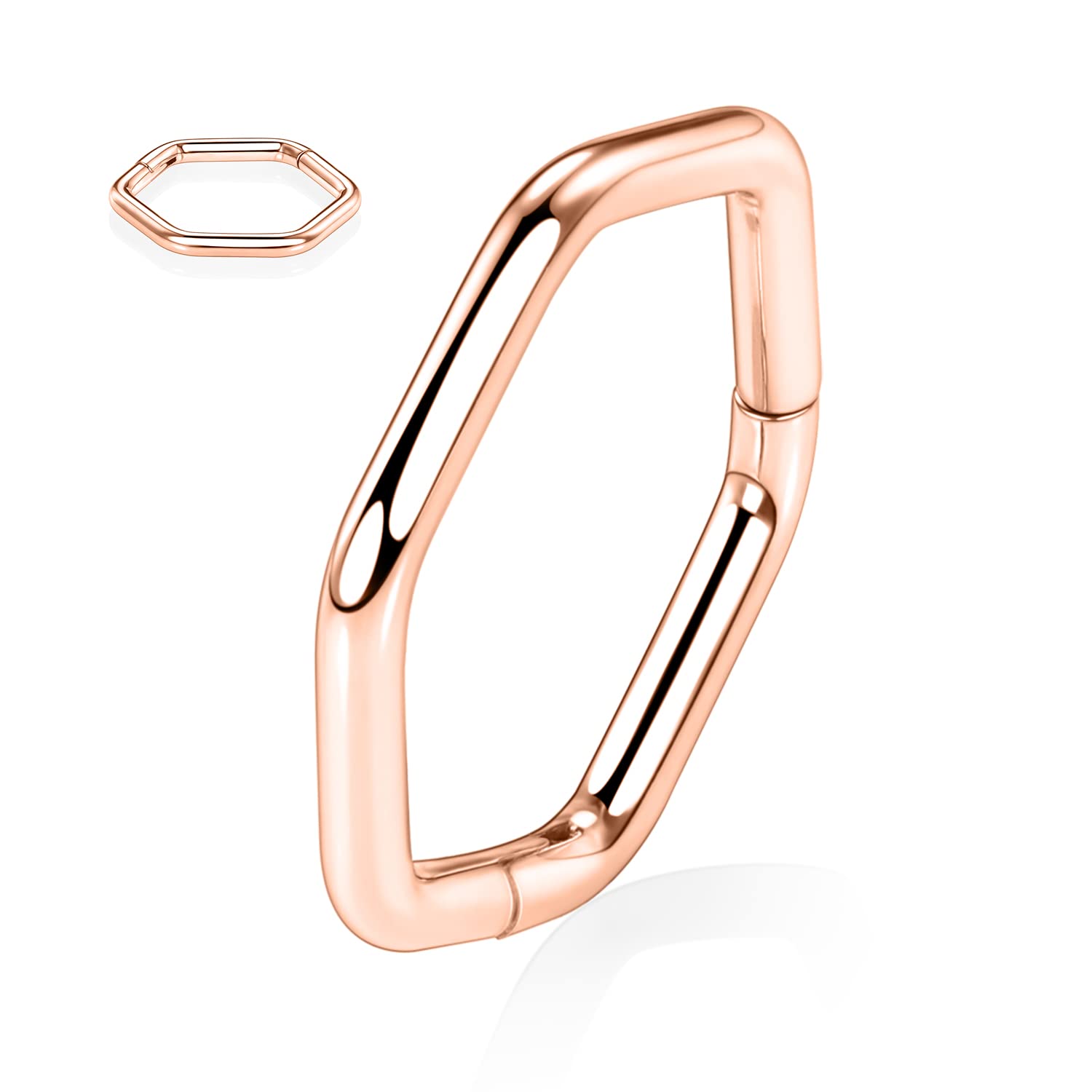 hengkaixuan CZ/Opal Nose Rings Conch Jewellery Septum Clicker 316L Surgical Steel Segment Ring Helix Cartilage Earrings Hoop Daith Tragus Rook Piercing Jewellery — view 52