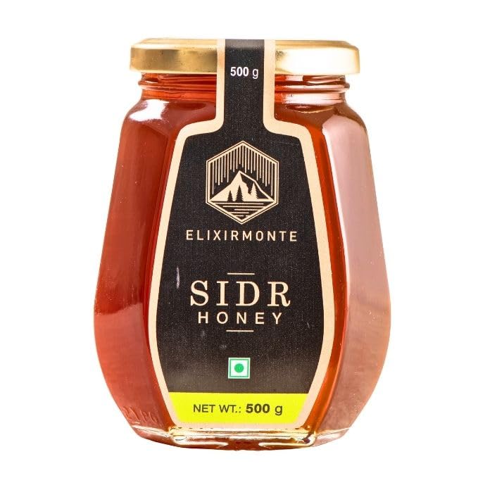 Elixir monte Sidar Pure Honey Raw Natural & Unprocessed Honey 100% PURE NATURAL HONEY | ENERGY BOOST & IMMUNE SUPPORT FOR ADULTS & KIDS - 500GM