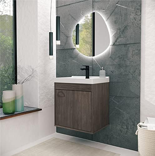 RIVERZZA Gabinete Armario para Banheiro 100% MDF com Cuba - Cremo...
