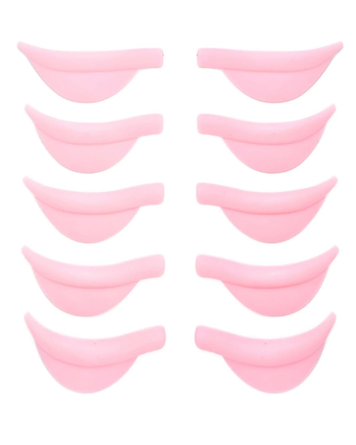 LEEQ 10 PCS Almohadillas para Lifting de Pestañas - Levantamiento de Pestañas Reutilizables, Rizador de Pestañas XS/S/M/L/XL, 5 Tamaños, Silicona Lifting Pestañas Kit, Rosa