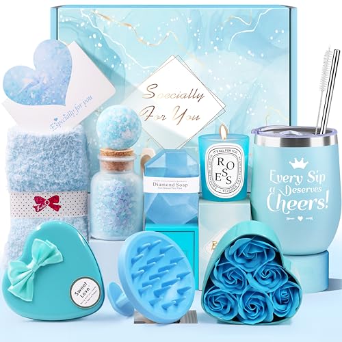 LIVEHITOP Regalos Originales para Mujer, Regalo Mujer Cumpleaños, San Valentín, Día de la Madre, Navidad 10PCS Regalo Set Incluye Taza Termica Amigas Madre Hermana Esposa