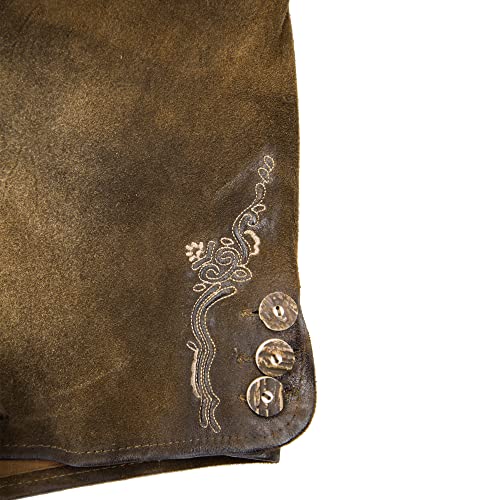 Dirndlspatz Korte damesbroek Seli - antieke noot - hoogwaardige lederhose voor dames voor Oktoberfest en kerkweih - Afbeelding 4