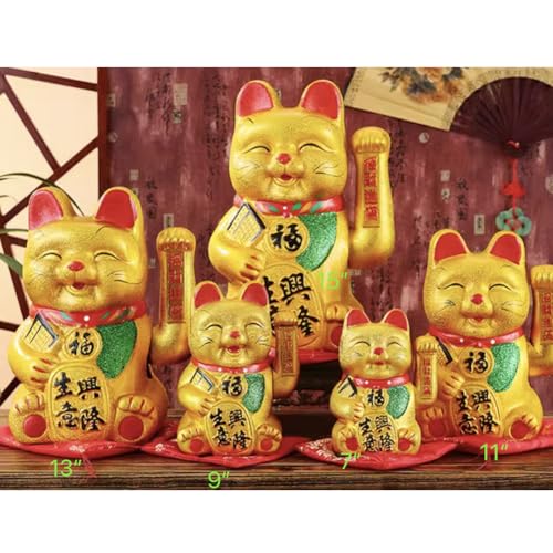 Chat porte-bonheur 27,9 cm à bras oscillant Maneki Neko