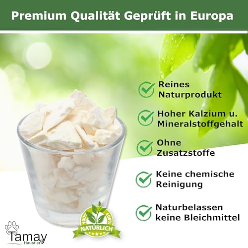 Tamay Sepiaschalen Bruch in Premium Qualität (125g) Optimale Kalzium und Vitaminversorgung für Schildkröten, Bartagame, Geckos, Reptilien - Futterkalk, Kalk, Terrarium Zubehör