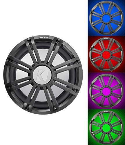 KICKER 45KM122 12" 350w Marine Boat Subwoofer w/LED Grill SVC 2-ohm Sub KM12
