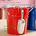 T586 4L Red Metal Double Walled Ice Bucket Set With Lid And Scoop