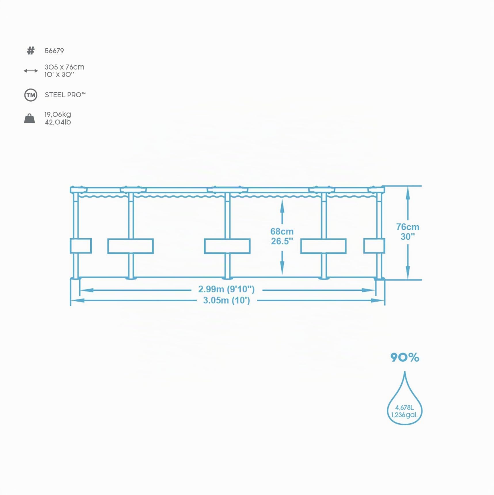 Bestway Piscine Steel Pro 305x76 cm