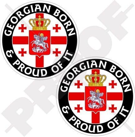 Georgia Born & Proud Vinyl Bumper Sticker - 4x4 Inch Decal For Cars & Windows
