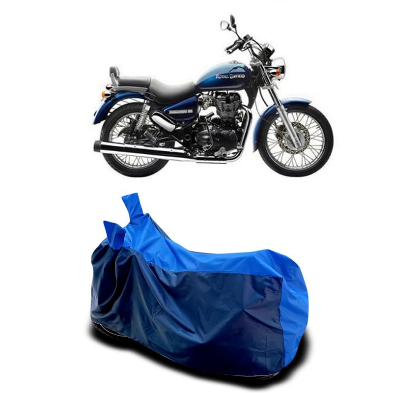 Image of DUFFEL-Two Wheeler Bike Body Cover Compatible for Royal Enfie Thunderbird 350 Heat Protectio /UV-Rays /Birds Dropping /DustProof /Waterproof All Variants [Nevay Blue]
