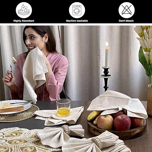 Bedding-Craft-Linen-Cloth-Napkins-Washable-20×20-inch-Natural-Set-of-12Cotton-Flax-Dinner-Table-Napkins-for-Easter-Christmas-Baby-Shower-Party-Extra-Large-Fabric-Cloth-Napkins Bedding Craft Linen Cloth Napkins Washable 20×20 inch Natural Set of 12Cotton Flax Dinner Table Napkins for Easter Christmas Baby Shower Party Extra Large Fabric Cloth Napkins
