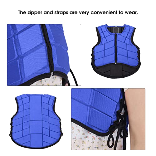 Horse Riding Vest,Kids Equestrian Vest Foam Padded Safety Horse Riding Protective Gear Body Protector Training Waistcoat Body Equestrian Vest for Unisex Adults Boys Girls Children Blue(CM) - Image 4