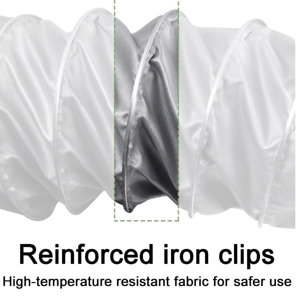 Manguera flexible de fibra de vidrio, manguera de conducto resistente a altas temperaturas para aplicaciones de ventilación, soplador, secadora y escape